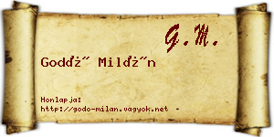 Godó Milán névjegykártya